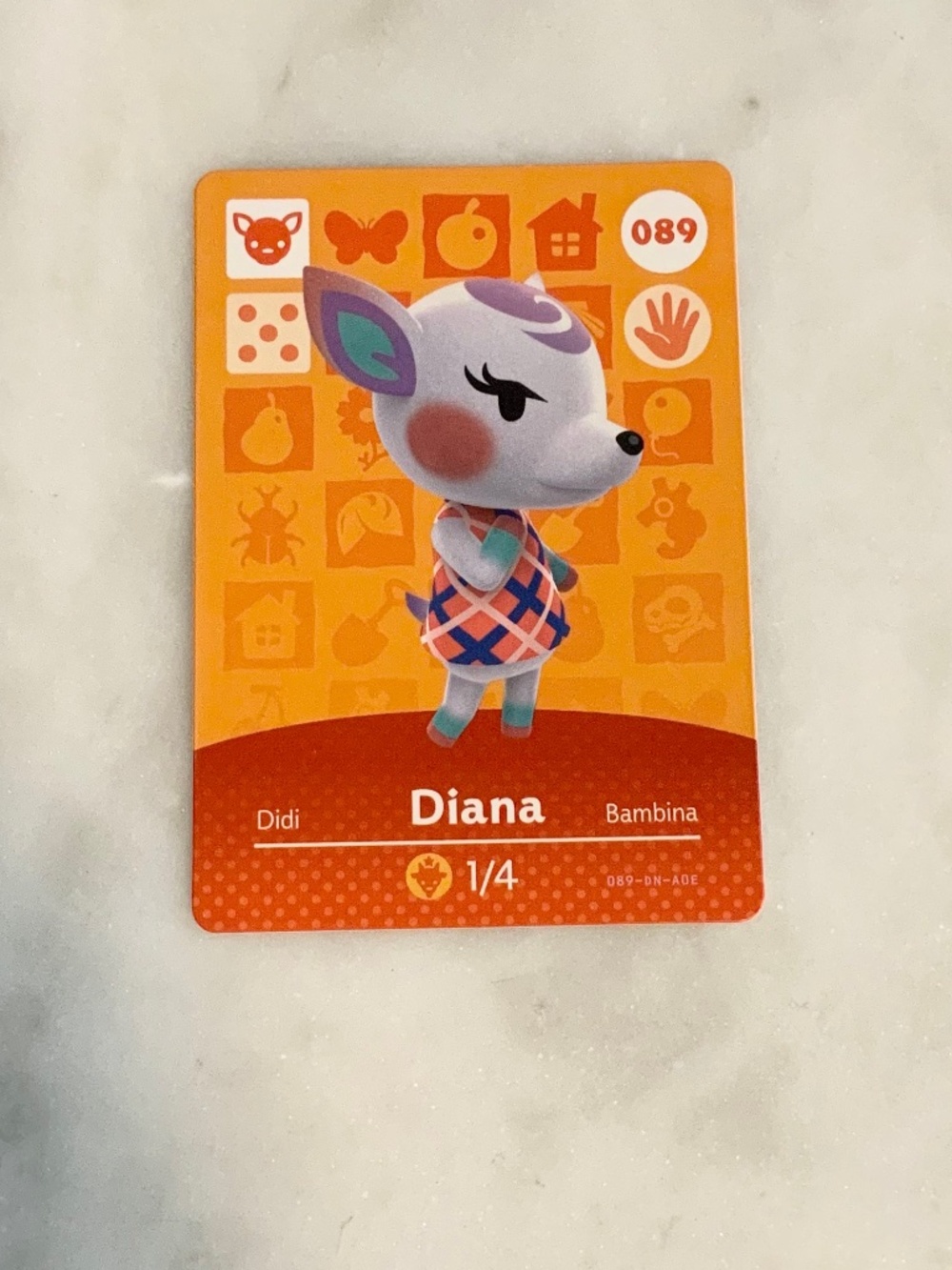 Diana 089 Animal Crossing NINTENDO Amiibo Card Series 1 NEW HORIZON non scanned